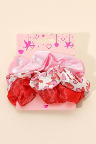 Heart Print Scrunchies