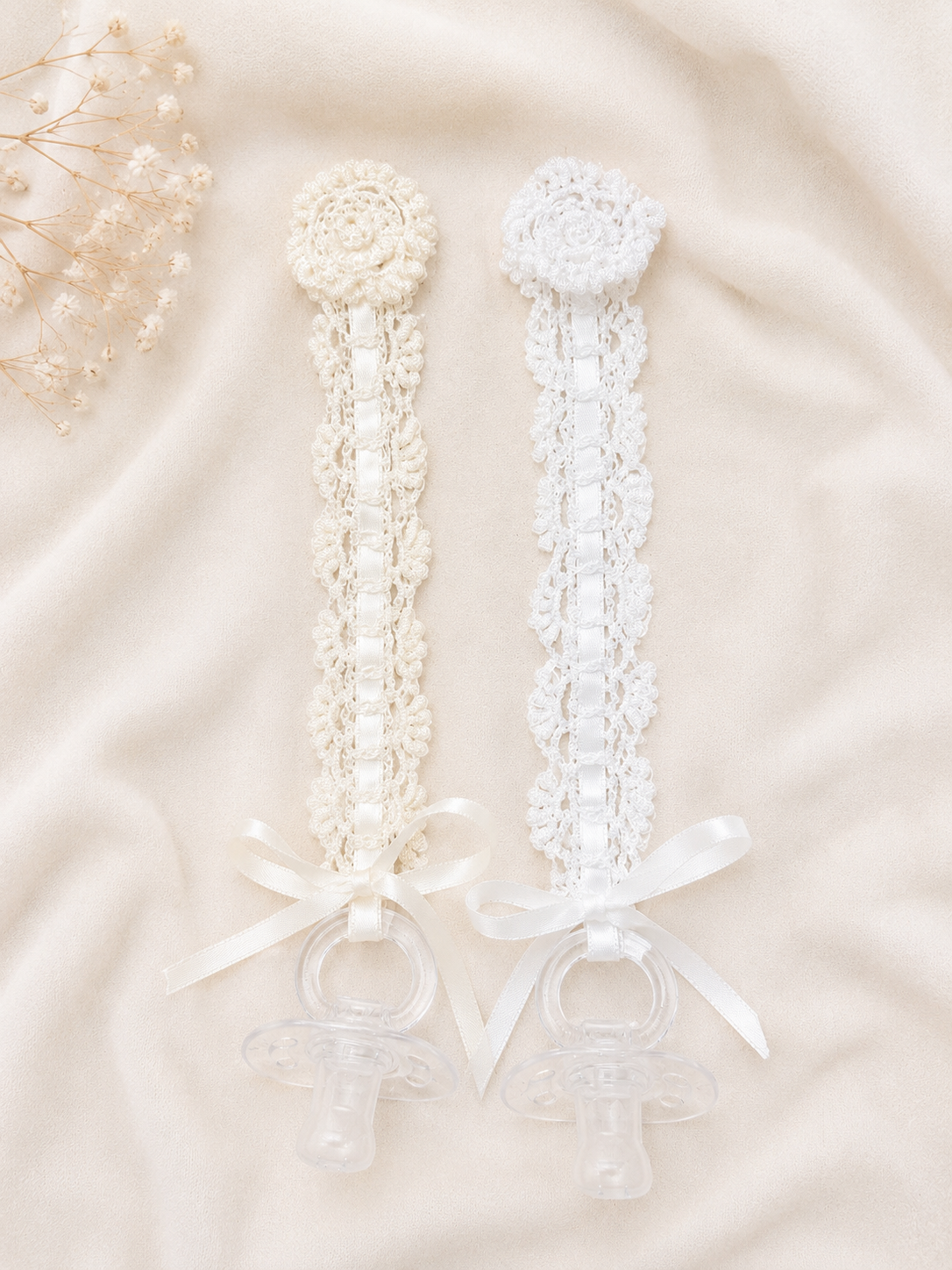 Scallop Tie Pacifier Clip