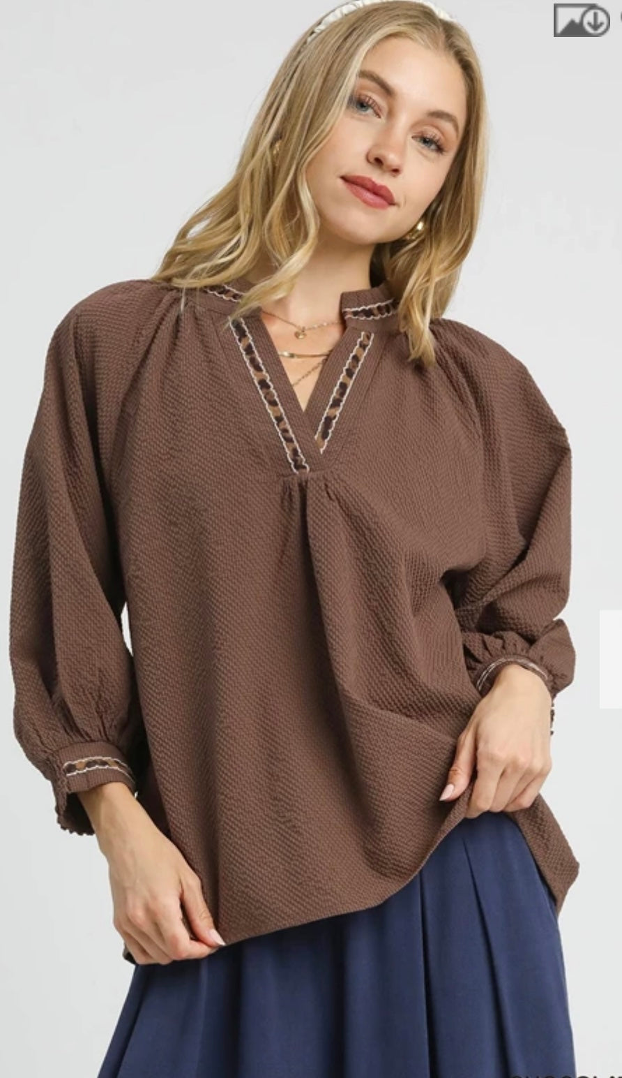 Chocolate w/ Leopard Trim Top