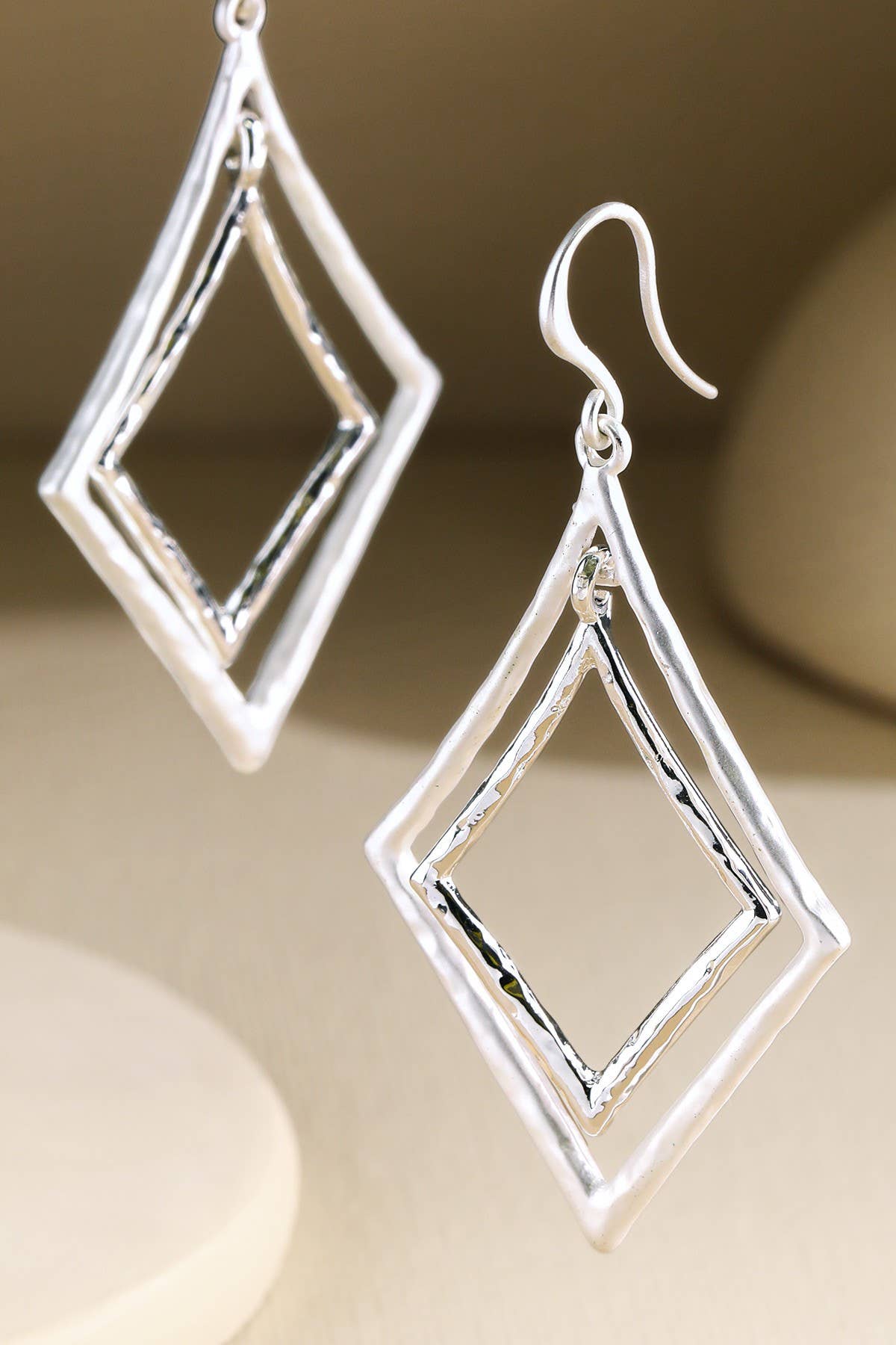Rhombus Metal Dangle Drop Earring