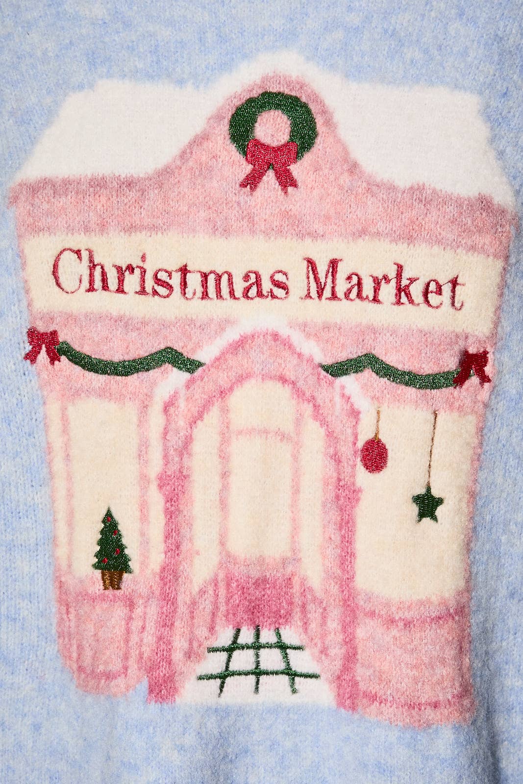 Christmas Market Graphic Oversized Crew Neck Sweater
