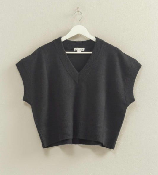 Black Oversized sweater Vest