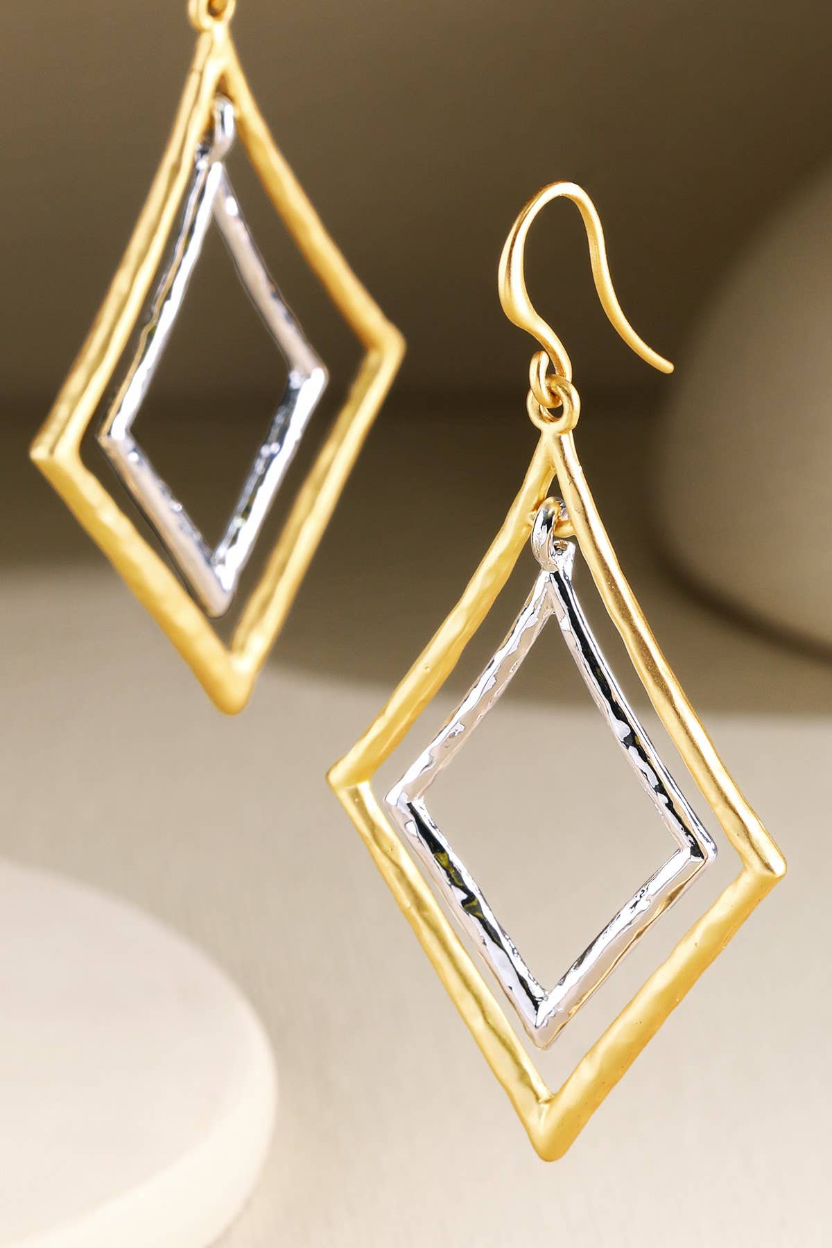 Rhombus Metal Dangle Drop Earring
