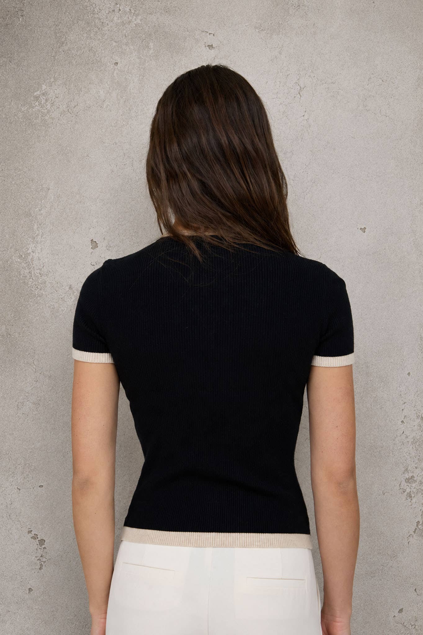 CONTRAST LETTUCE TRIM SHORT SLEEVE KNIT CARDIGAN