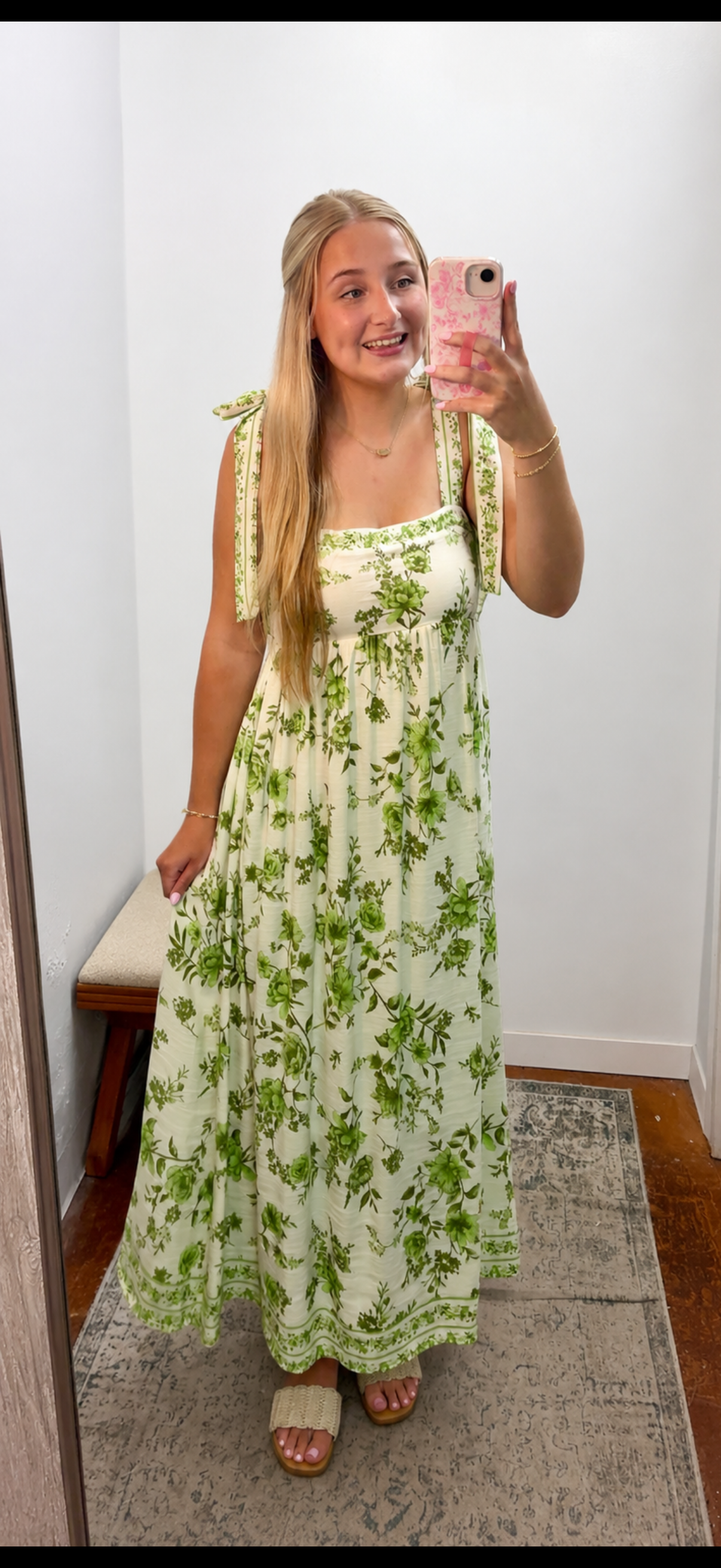 Empire Waist Tie Strap Midi Dress