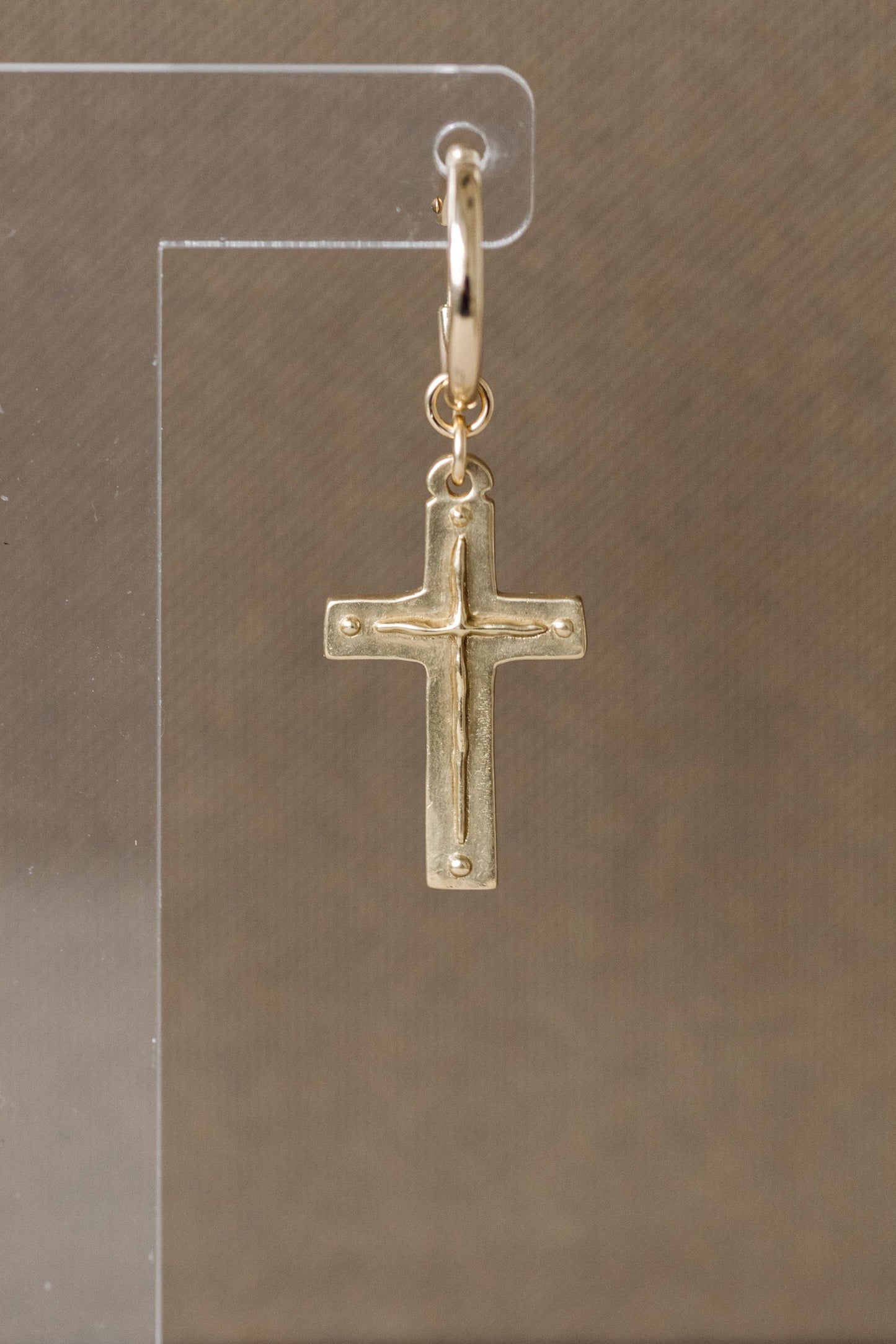 Earring (Original/Gold) Hoop - Cross / Titus 3:4-5a