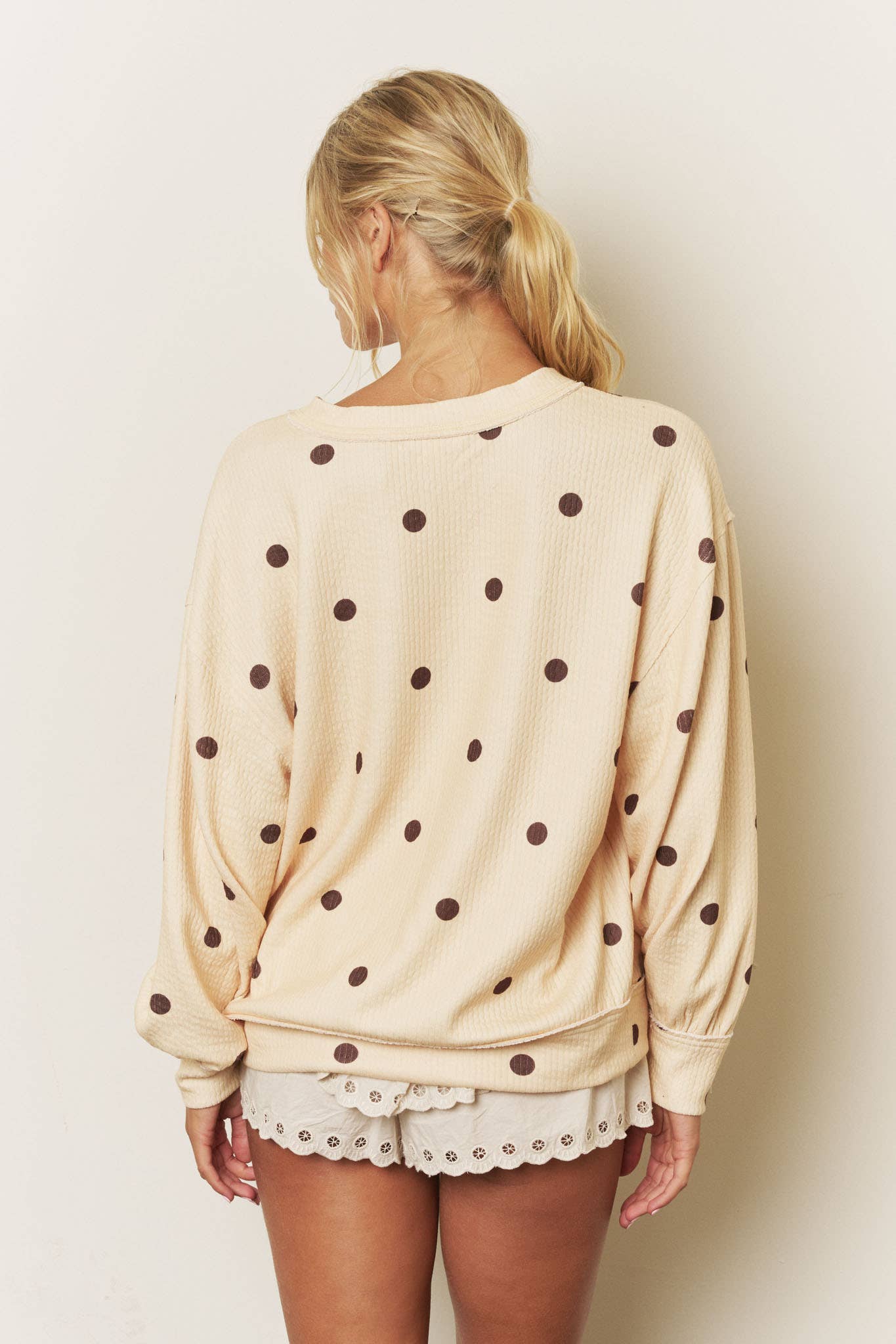 POLKA DOT LONG SLEEVE TOP