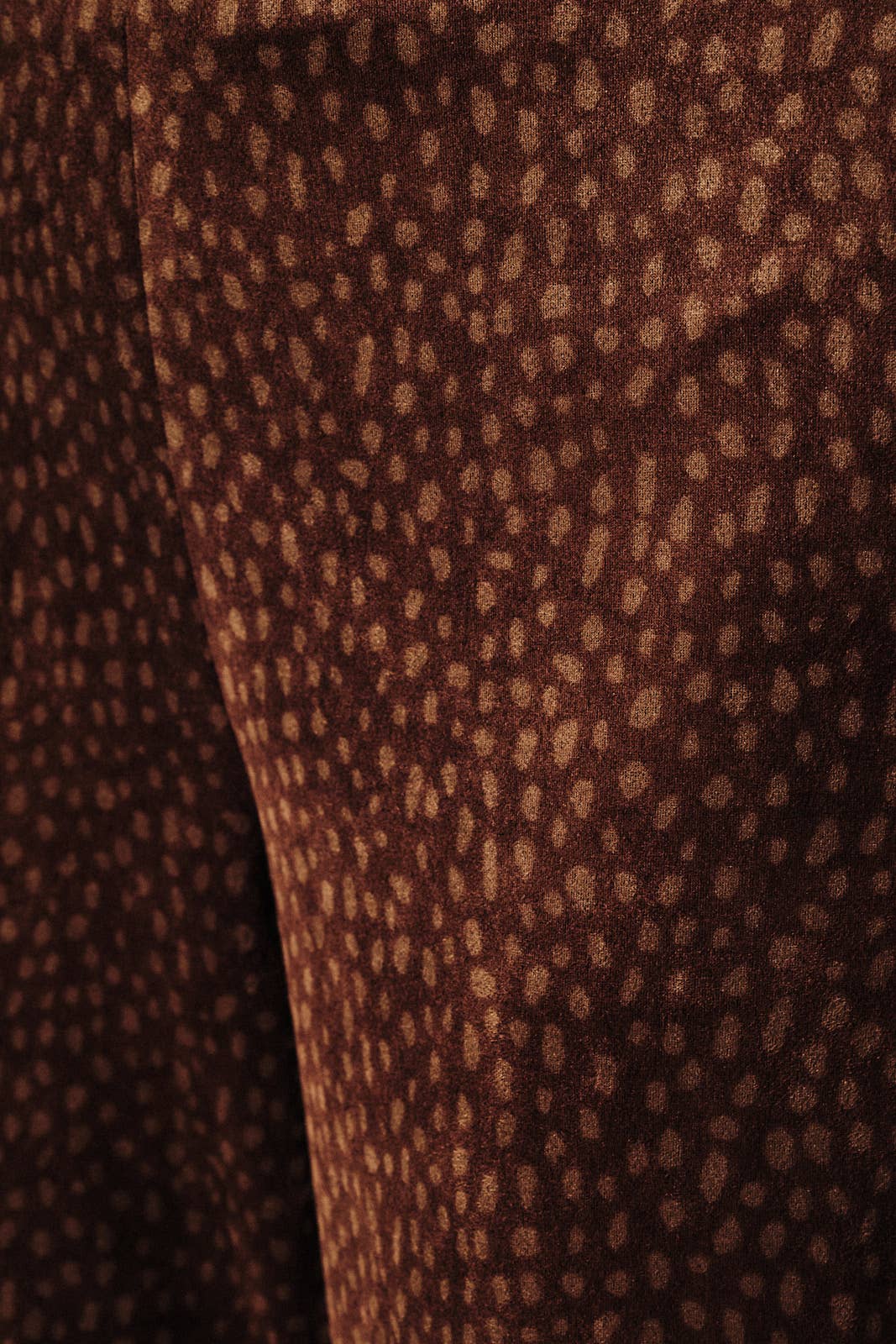 Animal Printed Faux Suede Slim Straight Pants