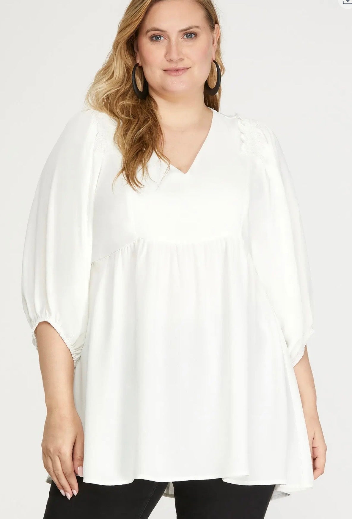 Off White Curvy Tunic