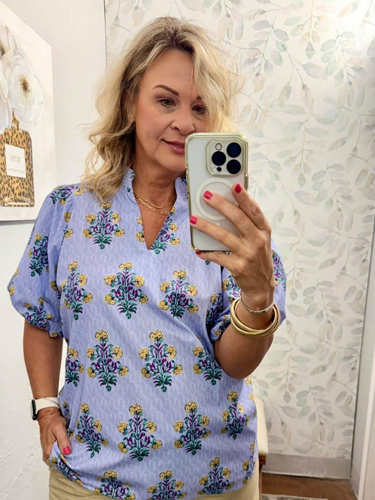 "Blue Floral" Curvy