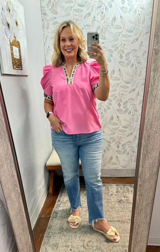 “Pink Cheetah” Top