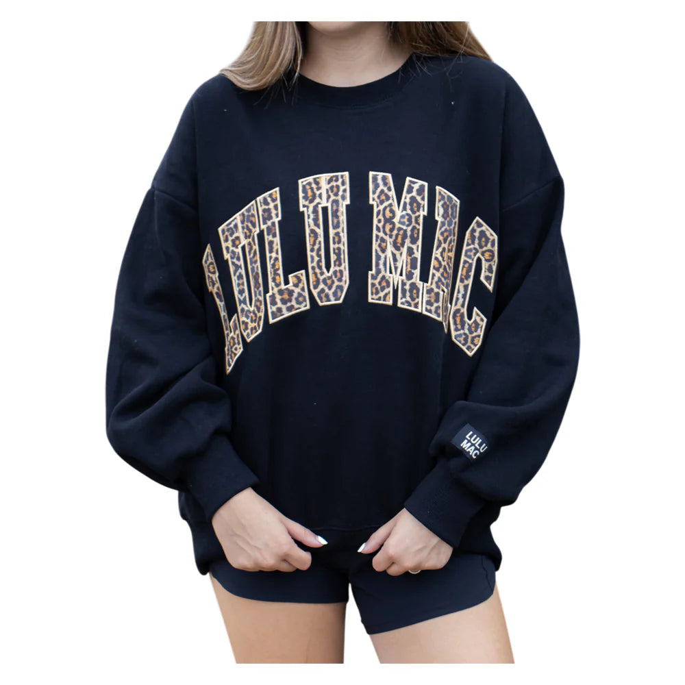 Lulu Mac Sweatshirt w/ Leopard Letters