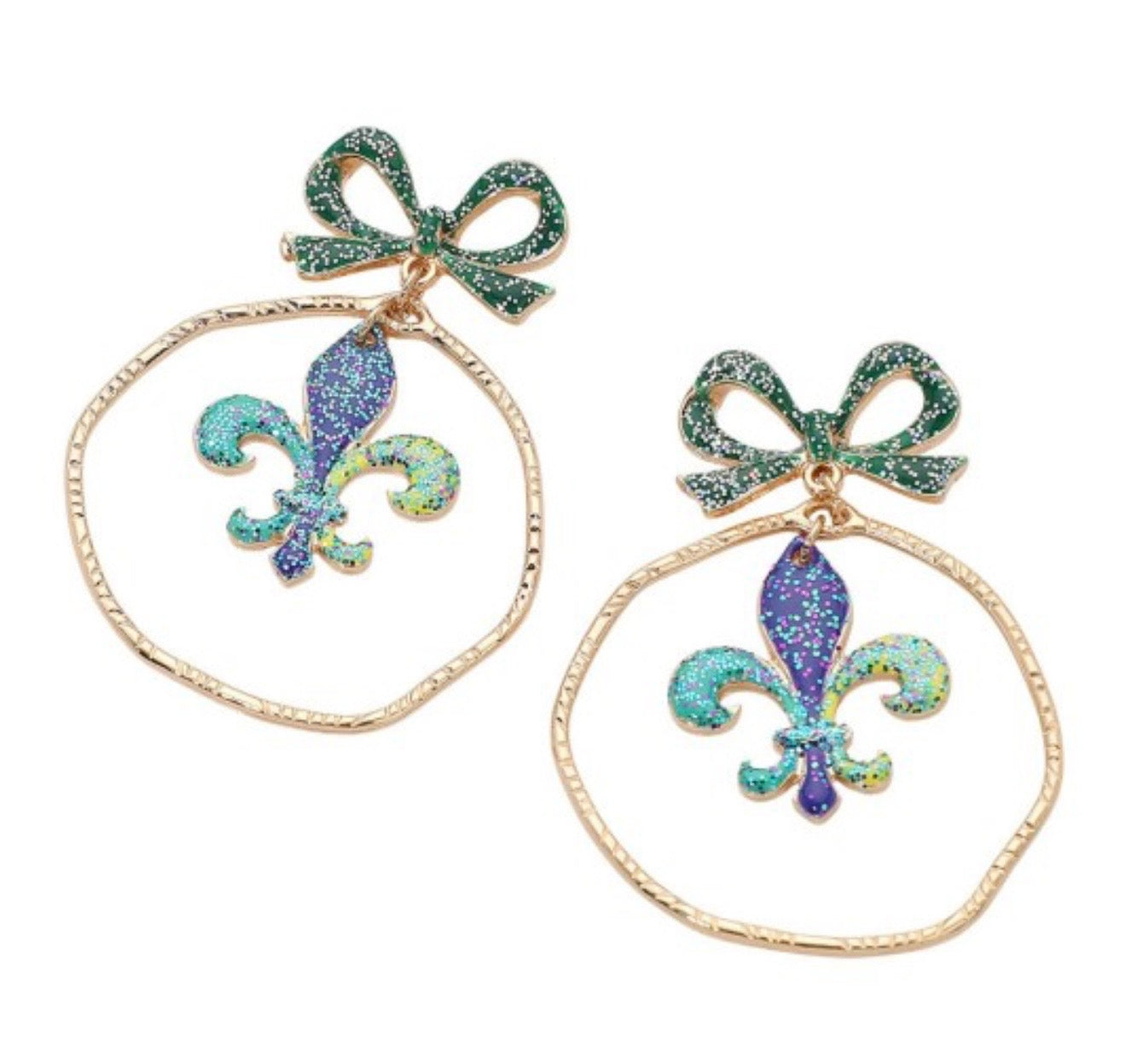 Bow Fleur De Lis Earrings
