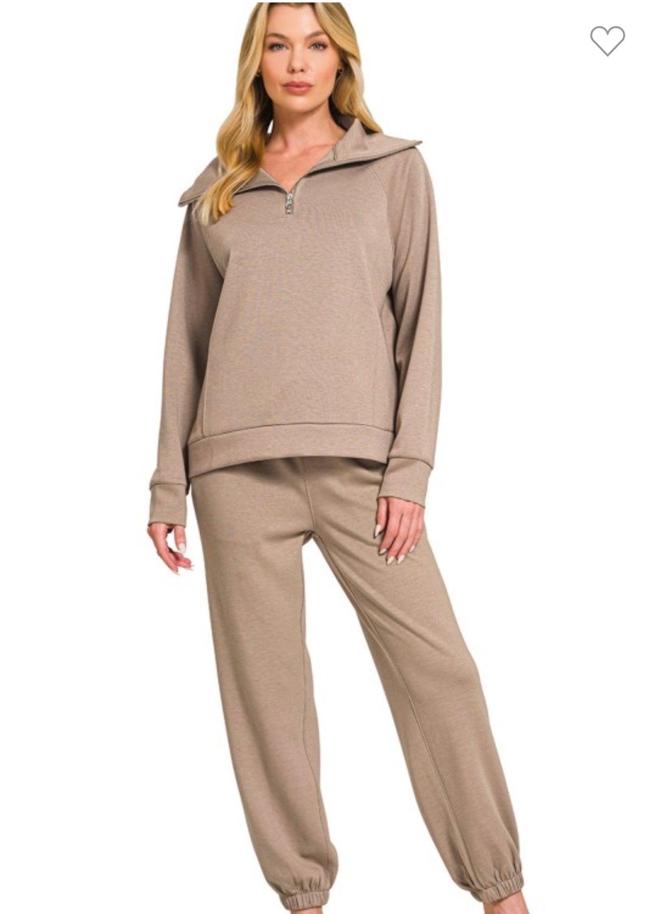SOFTER SCUBA HALF ZIP SWEATSHIRTS & JOGGERS SET
