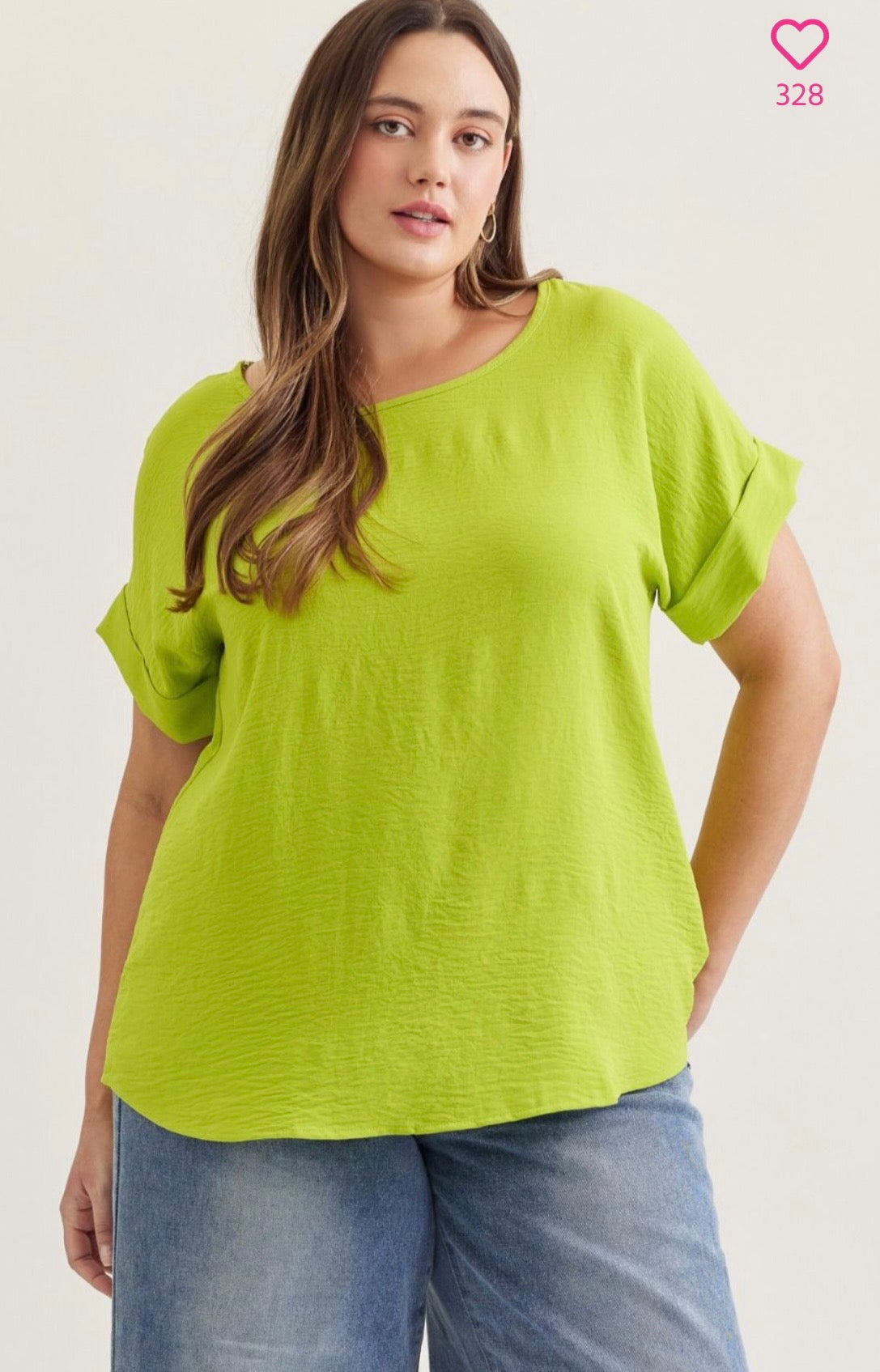 Neon Lime Curvy Top
