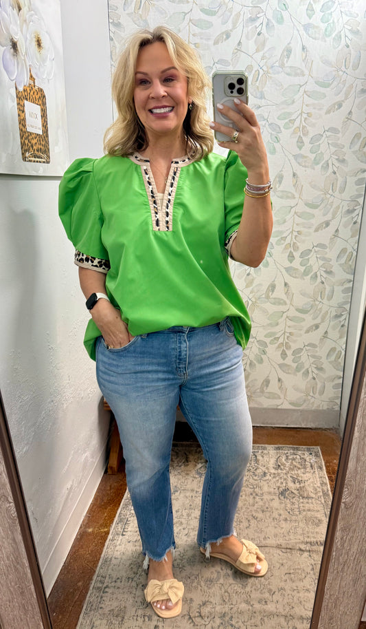 “Graciously Green” Curvy Top