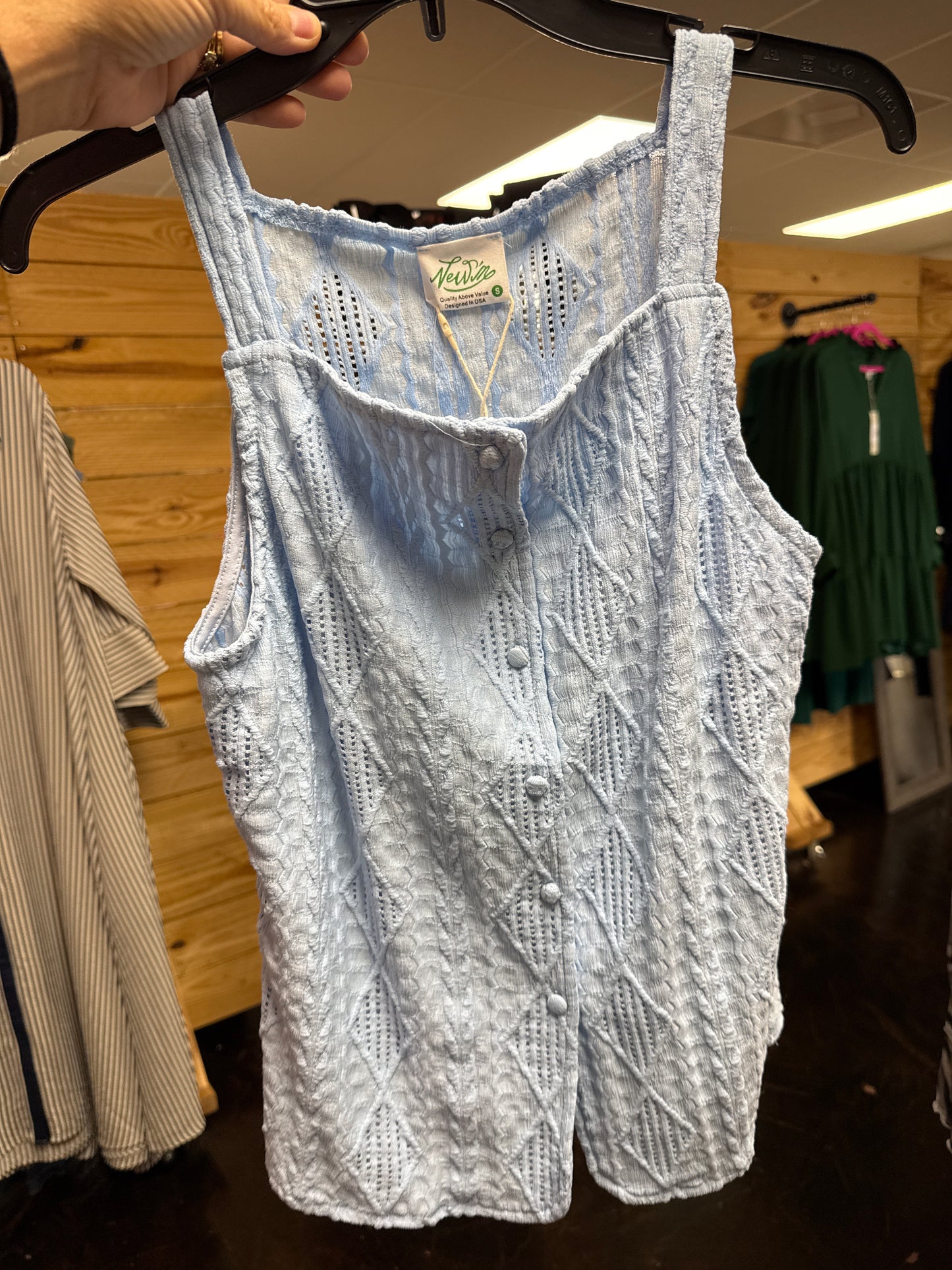 Sleeveless Button Down Top