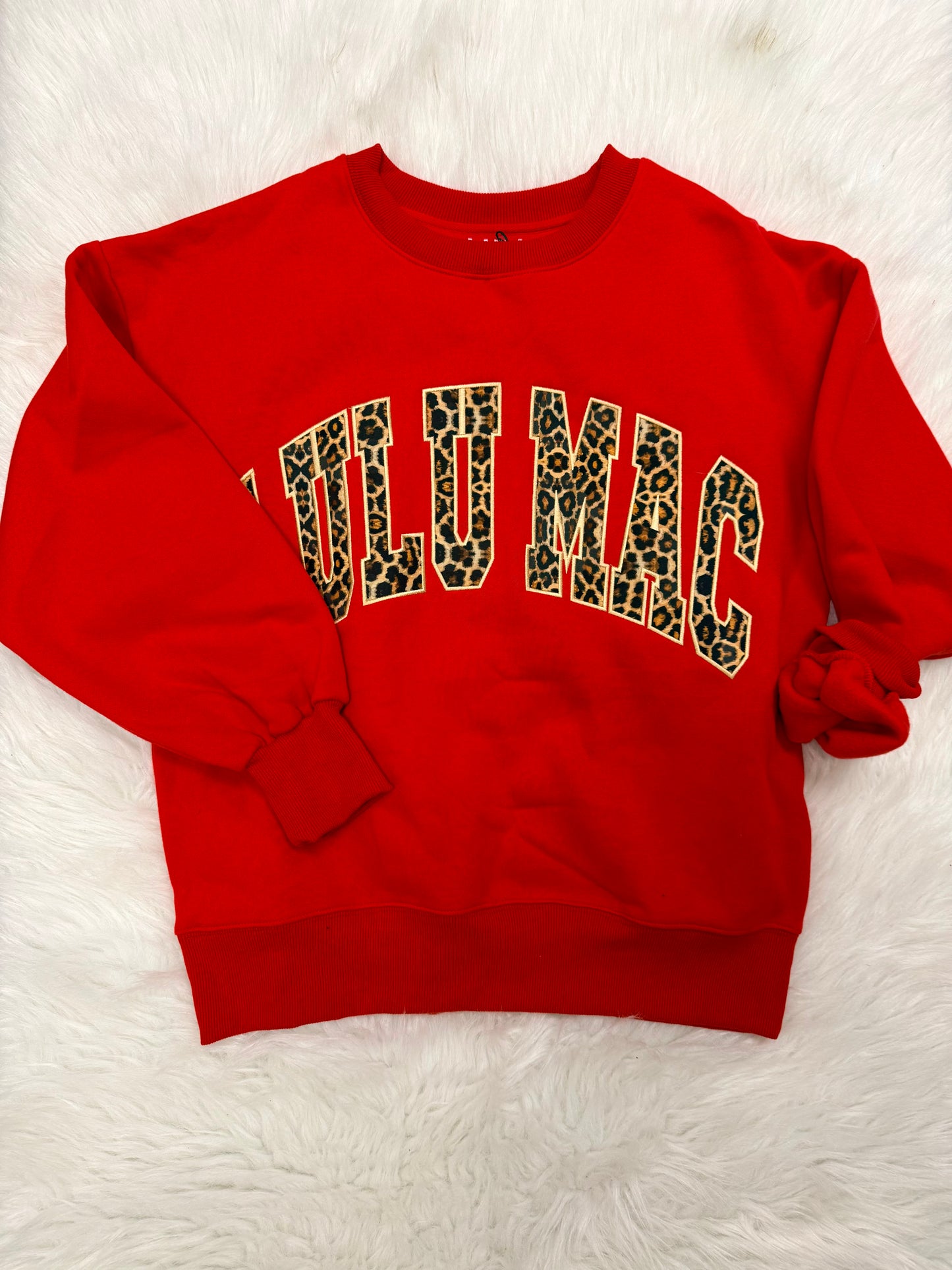 Lulu Mac Sweatshirt w/ Leopard Letters