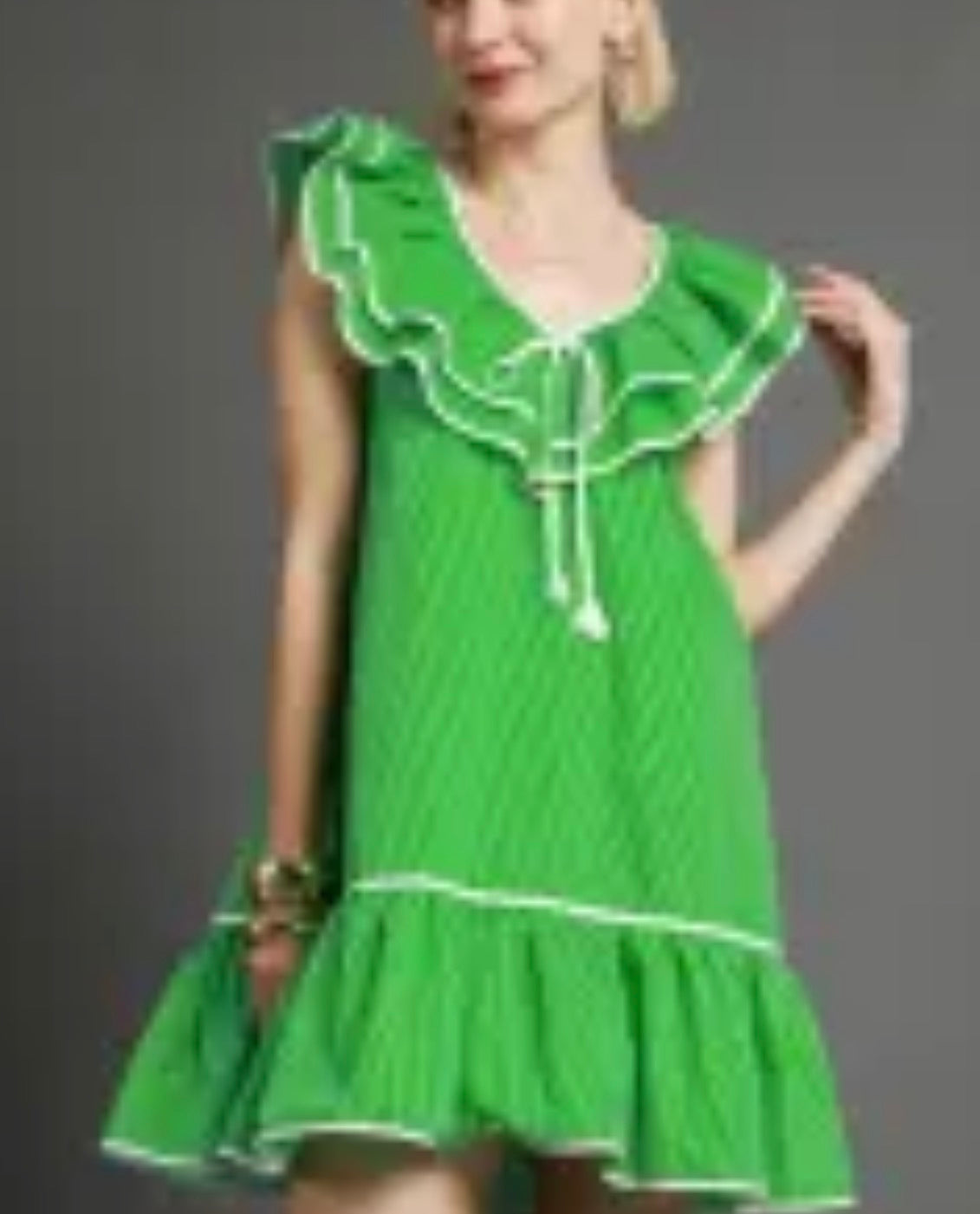 Green stripes dress