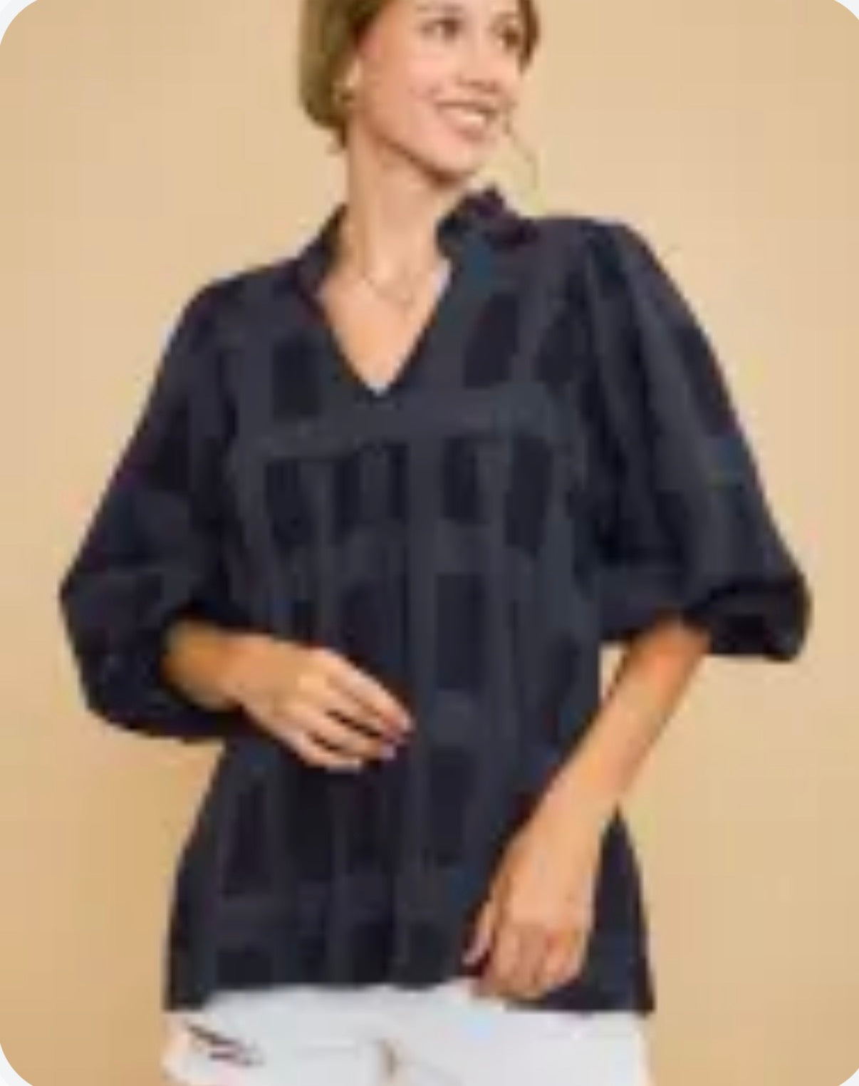 Navy 3/4 sleeve top