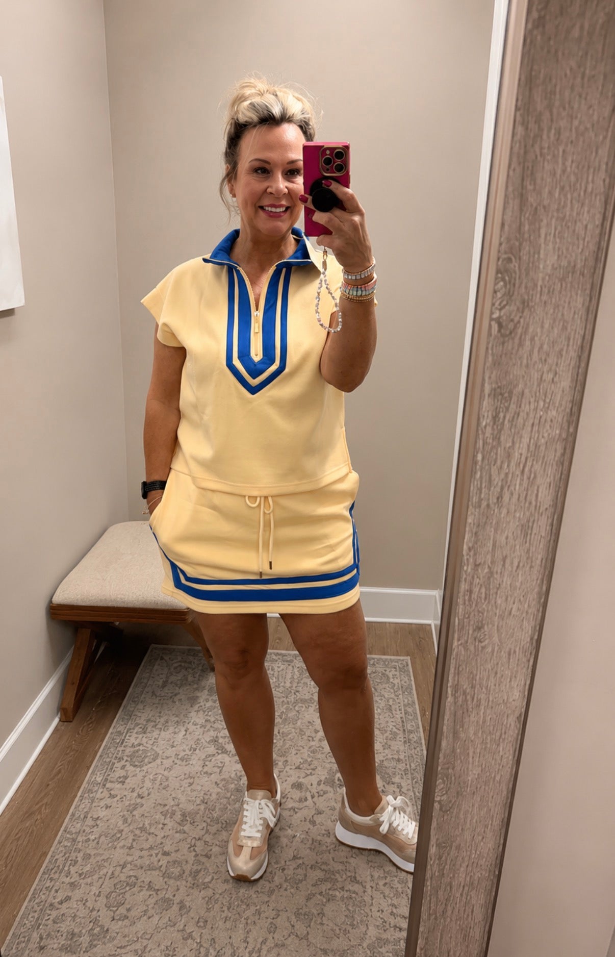 Blue/yellow skort