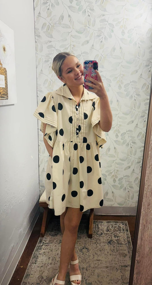 "Diva Dots" Polka Dot Mini Dress
