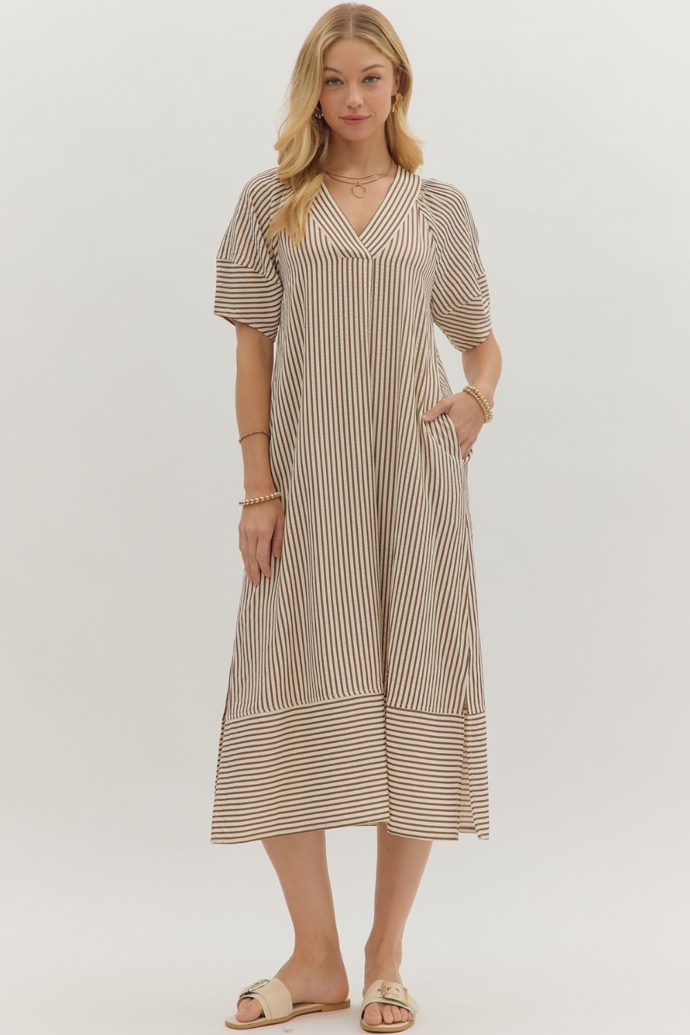 "Olive Stripes" Dress