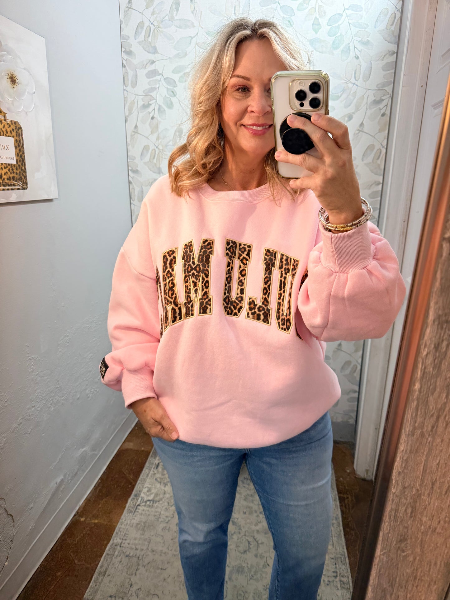 Lulu Mac Sweatshirt w/ Leopard Letters