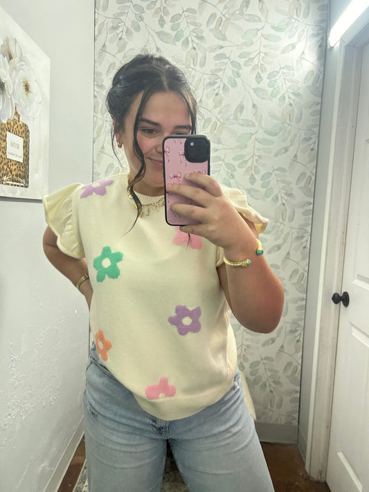 "Pastel Daisies" Sweater