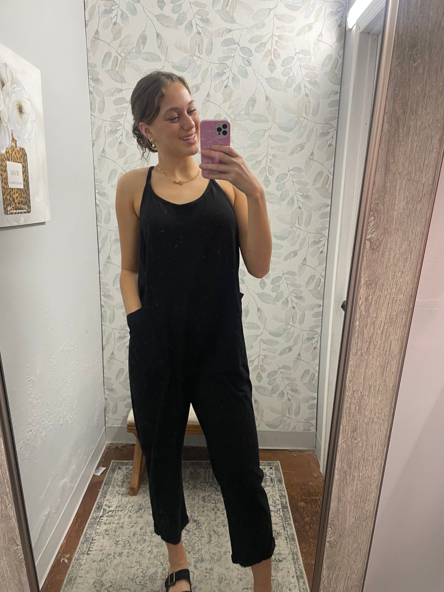 "Final Touch" Cotton Relaxed Cami Jumpsuit