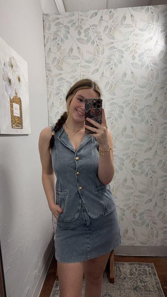 "Denim" Skort