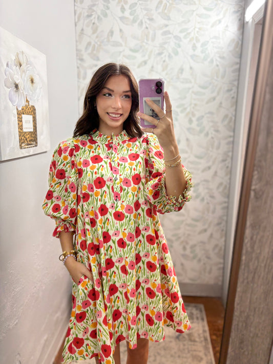"Picking the  Pansey's"  Dress