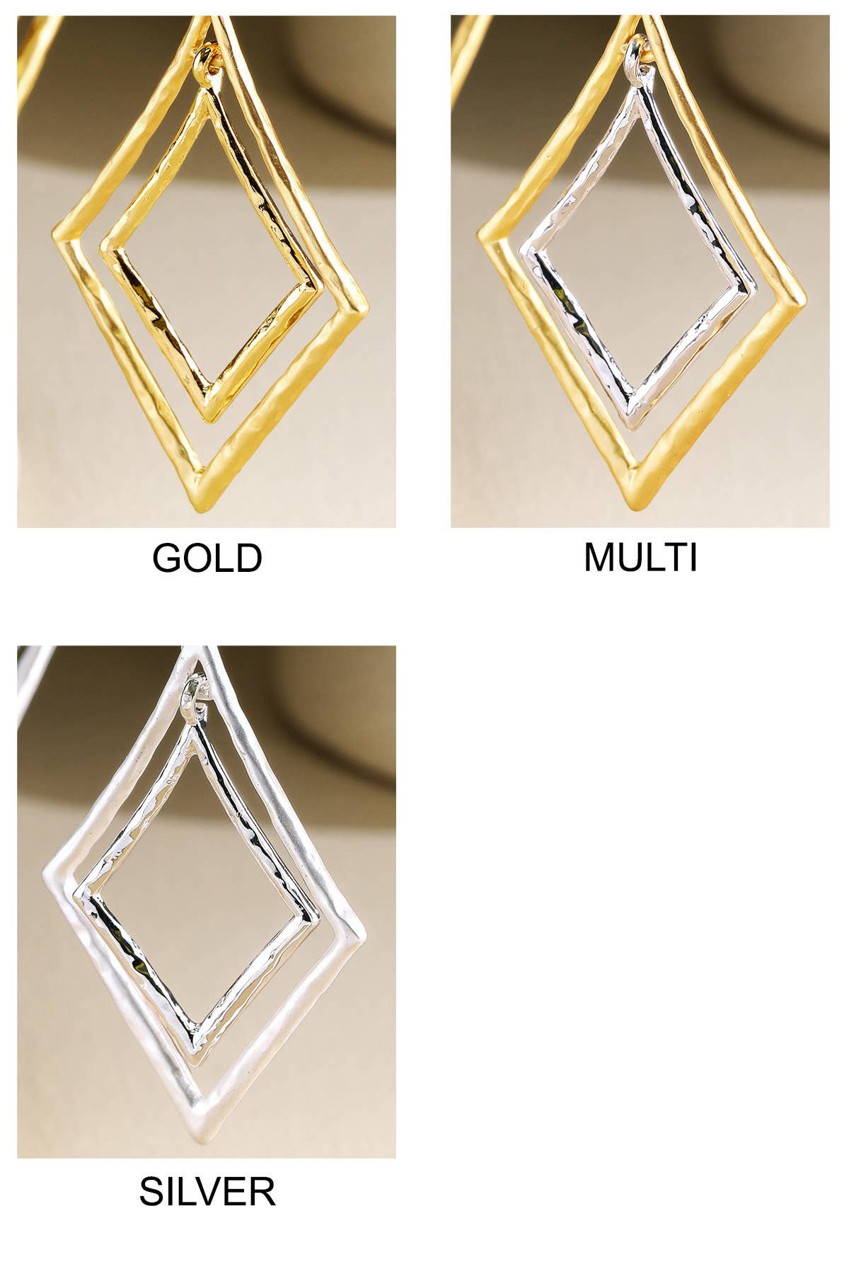Rhombus Metal Dangle Drop Earring
