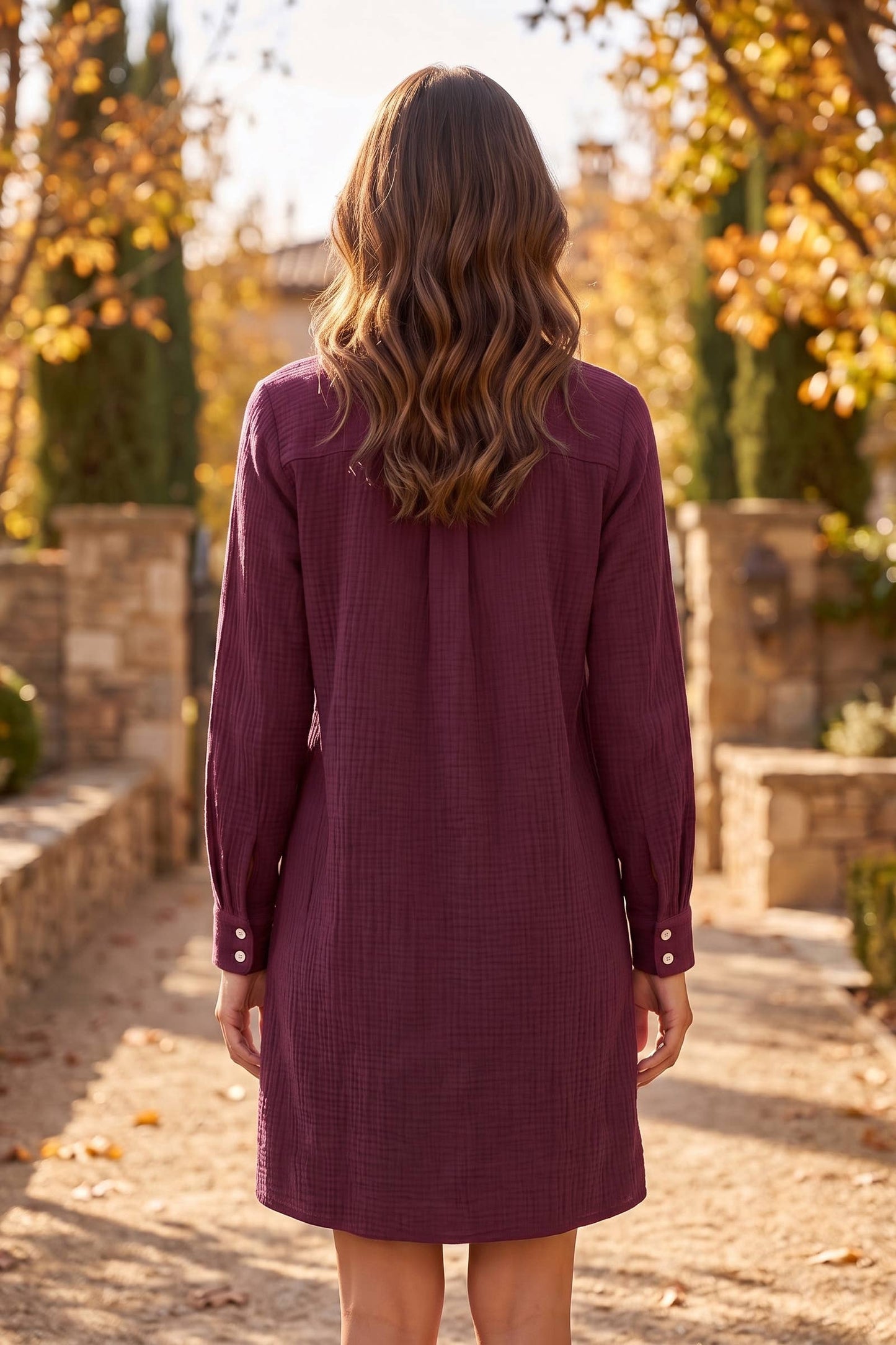 100% Cotton A-Line Button Down Lightweight Dress