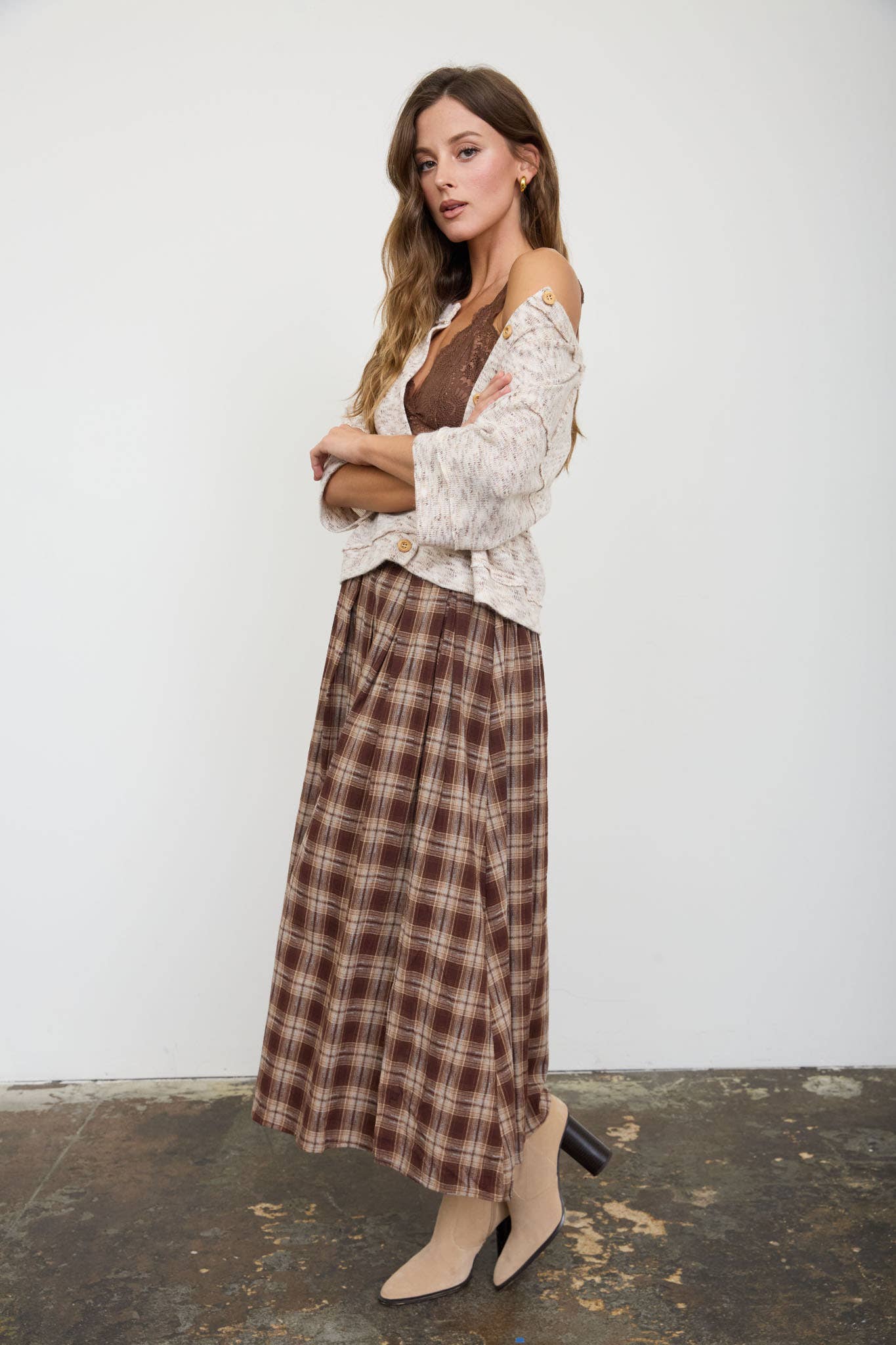 MARLED BUTTON DOWN RAW EDGETOP