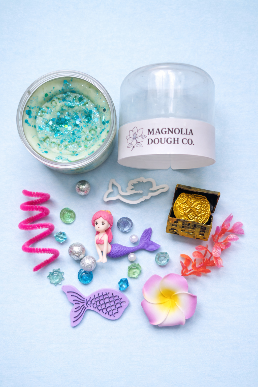 Kids Sensory Play Dough Jar | Mess-Free Mermaid Toy 