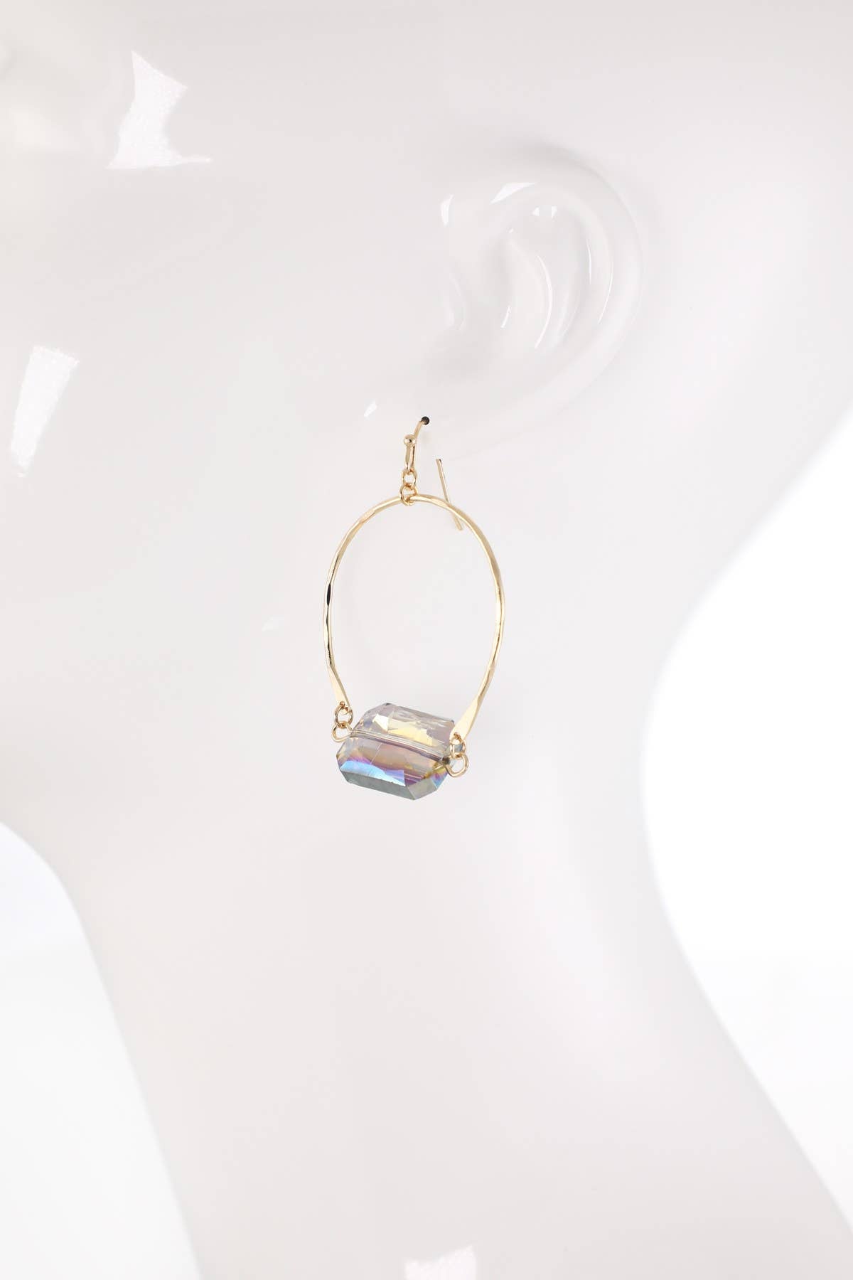Glass-Glow Bead Hoop Earrings