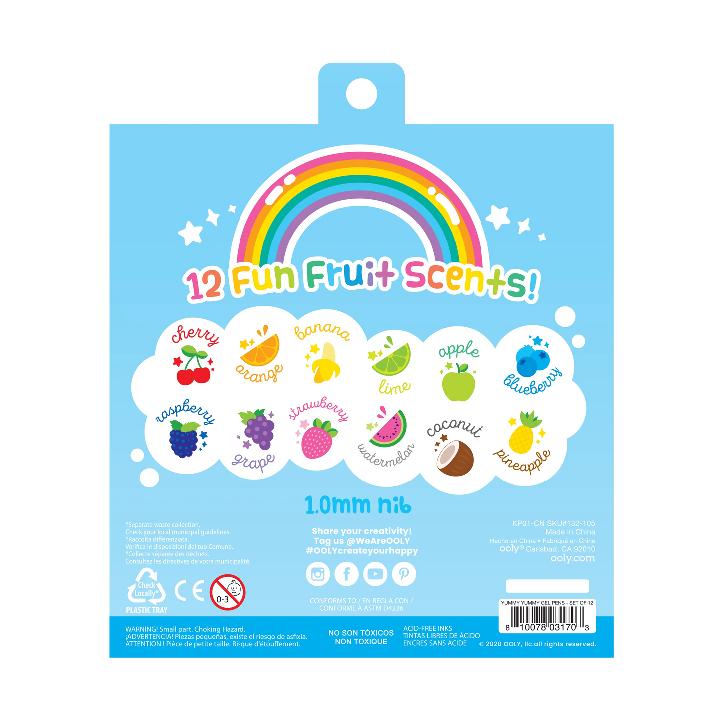 Yummy Yummy Scented Glitter Gel Pens - Set of 12
