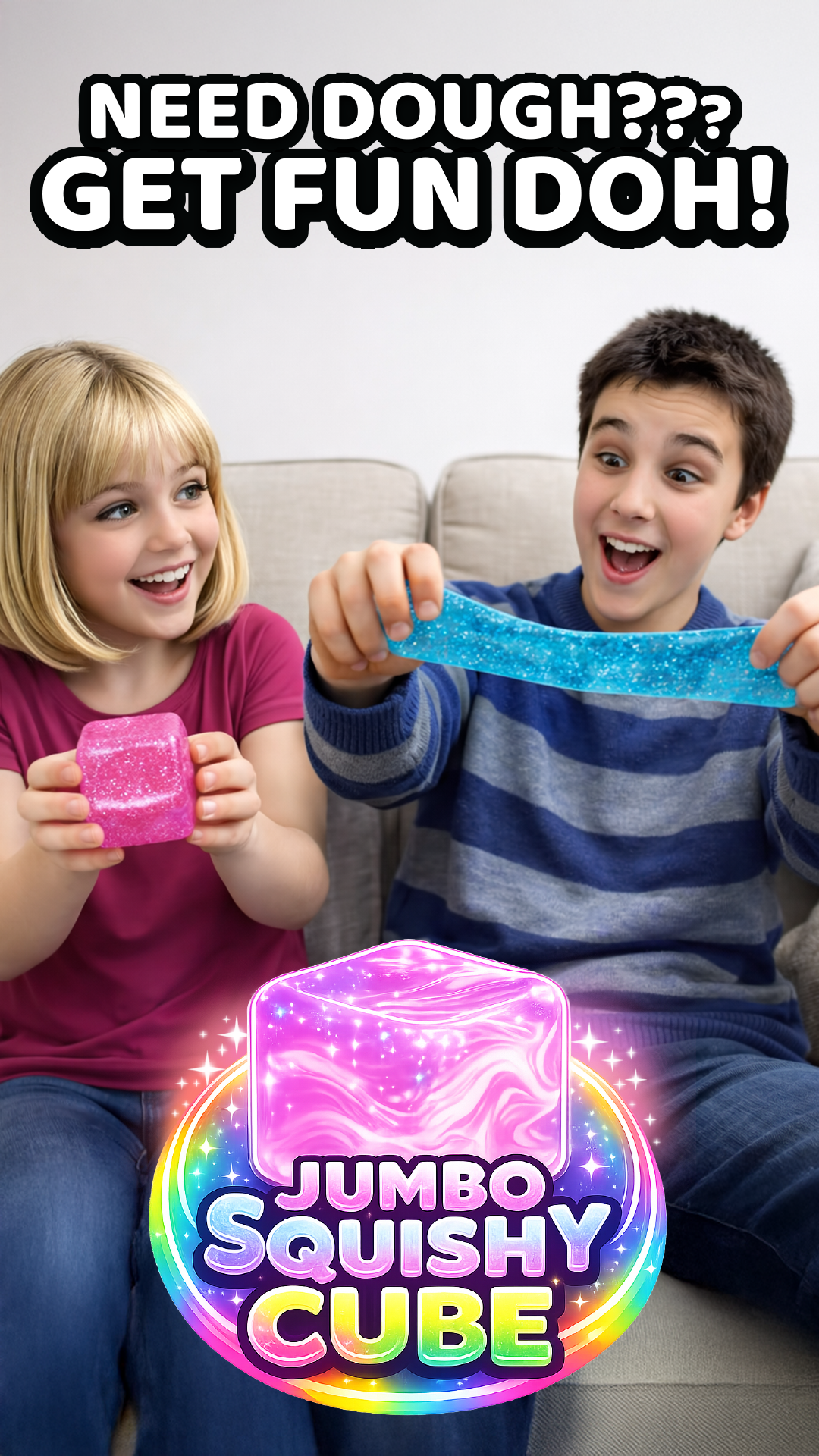 Fun Doh JUMBO Squishy Cube Assortment - 6/Display