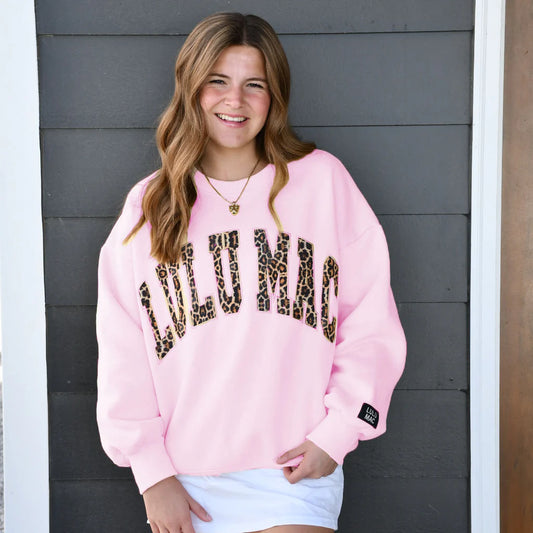 Lulu Mac Sweatshirt w/ Leopard Letters