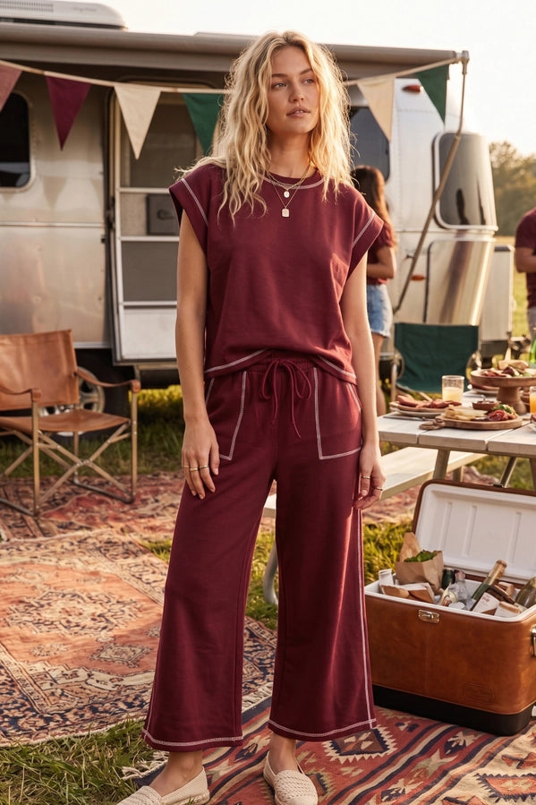 Scuba Contrast Stitch Lounge Set