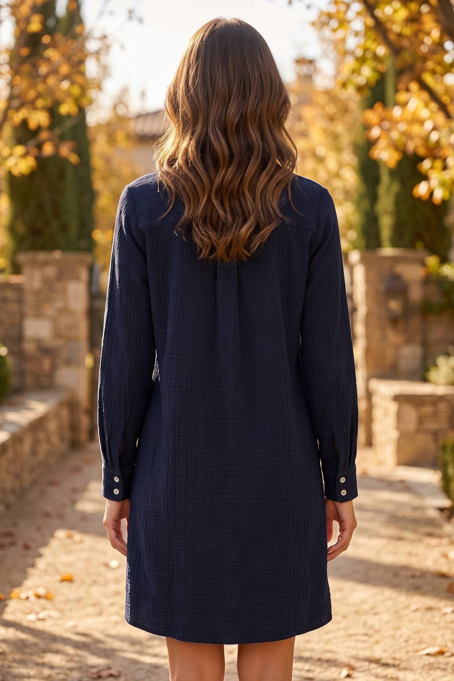 100% Cotton A-Line Button Down Lightweight Dress