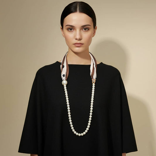 Safari Pearl Scarf Necklace