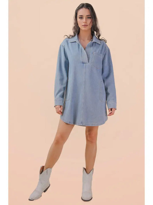 Denim Shirt Dress