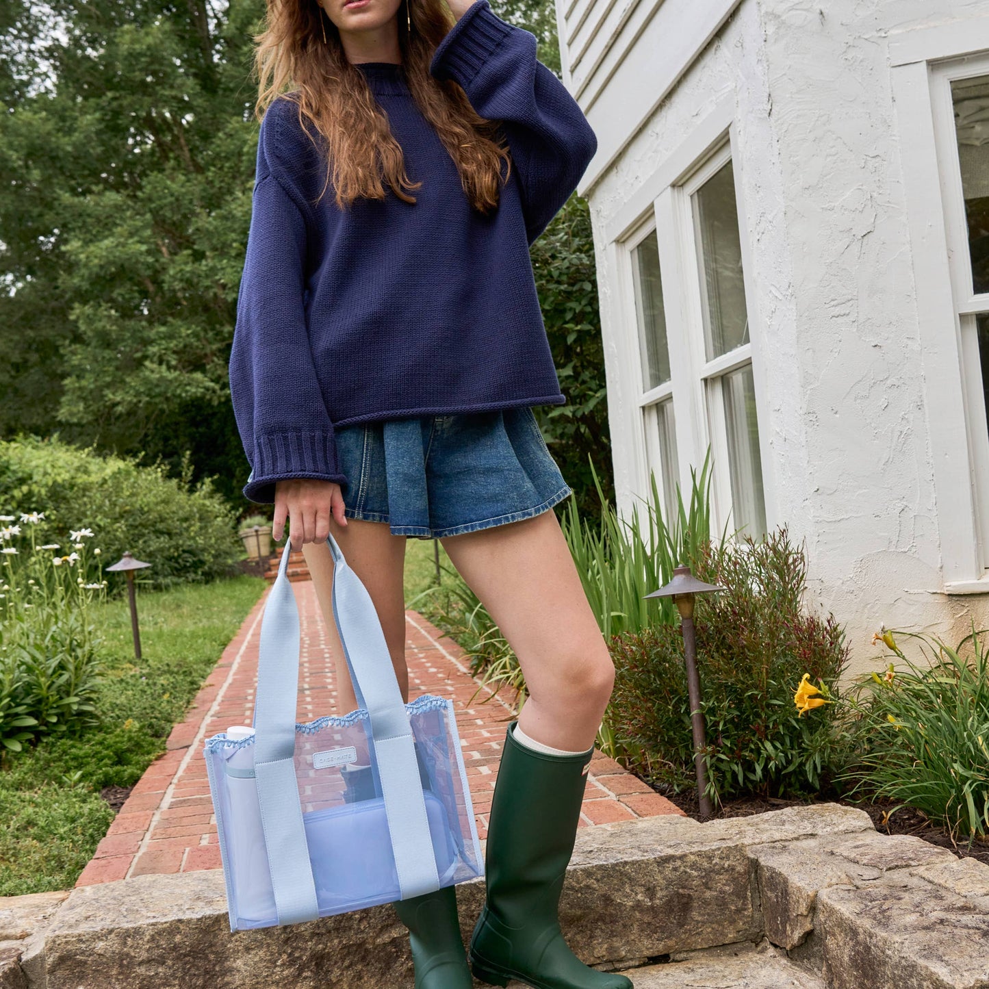 Case-Mate Carolina Blue Crochet Wave Jelly Tote Bag (Medium)