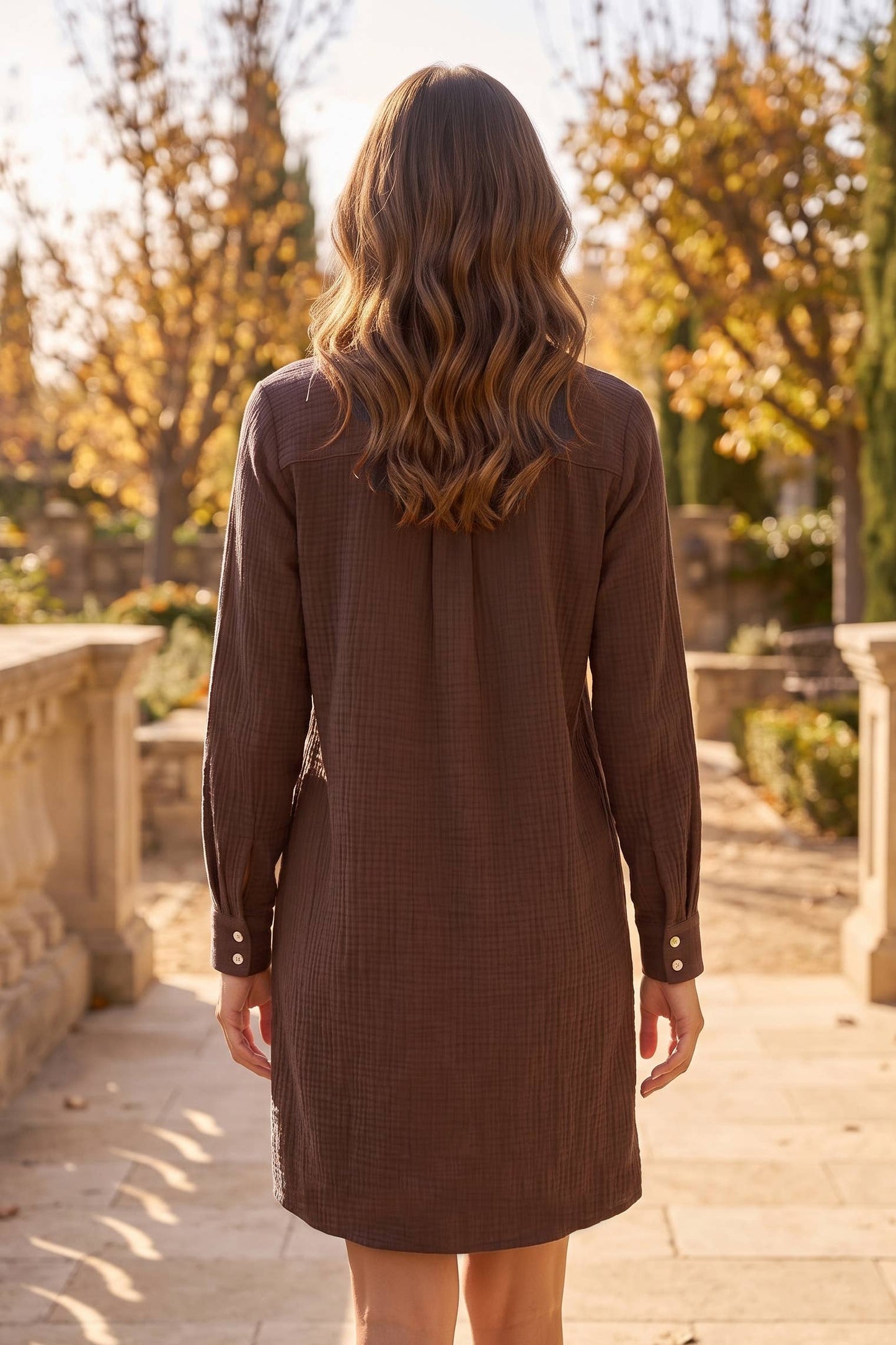100% Cotton A-Line Button Down Lightweight Dress