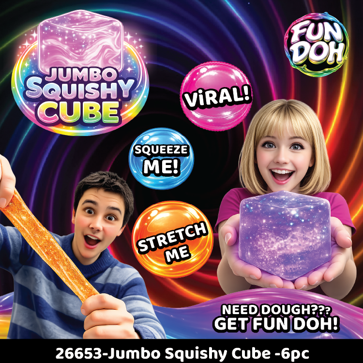 Fun Doh JUMBO Squishy Cube Assortment - 6/Display