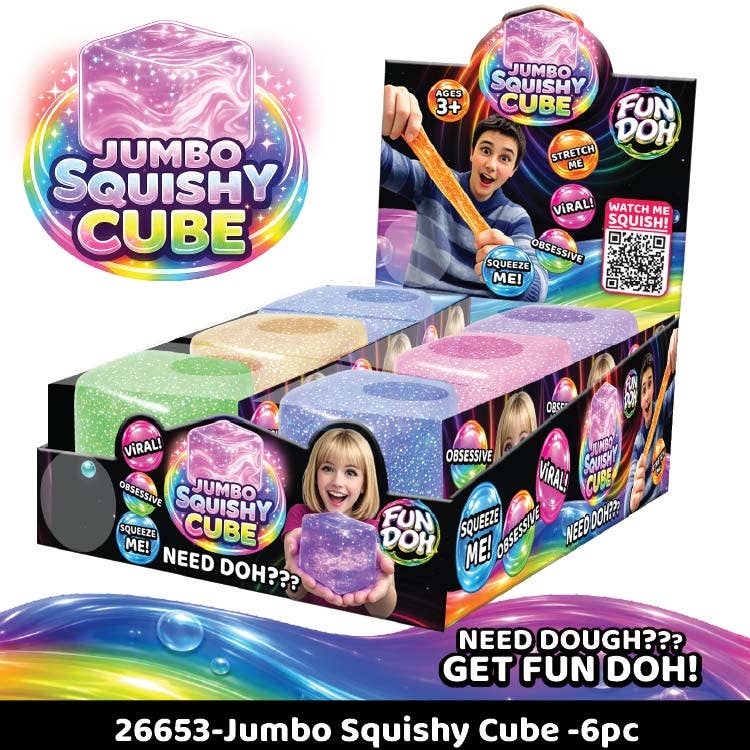 Fun Doh JUMBO Squishy Cube Assortment - 6/Display