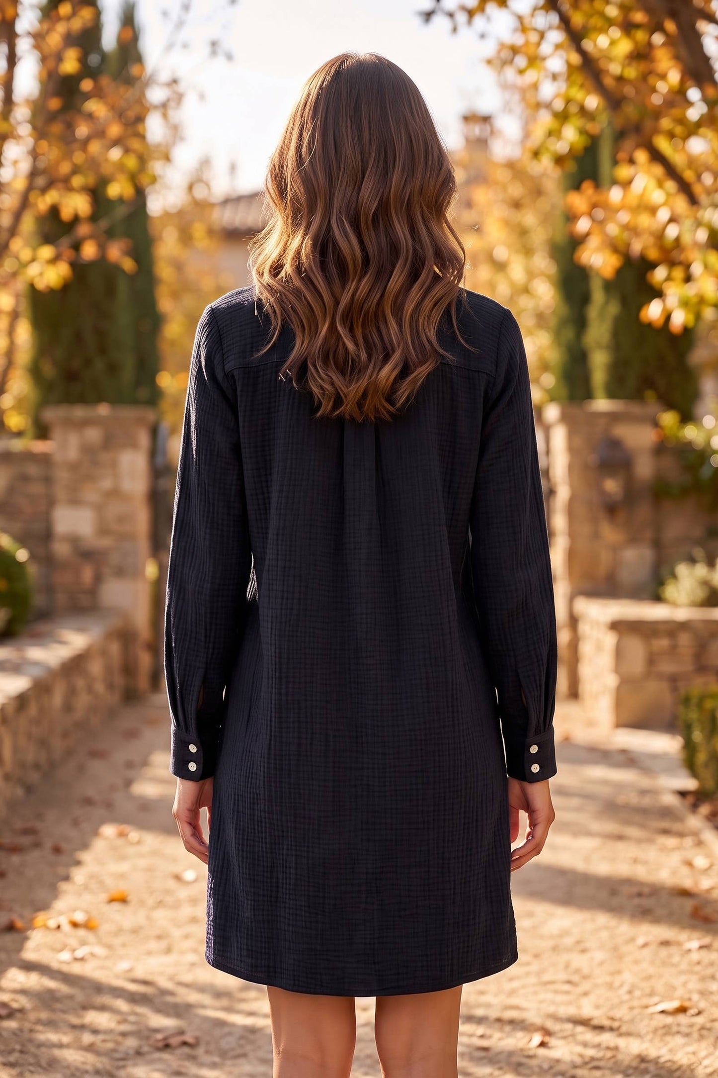 100% Cotton A-Line Button Down Lightweight Dress
