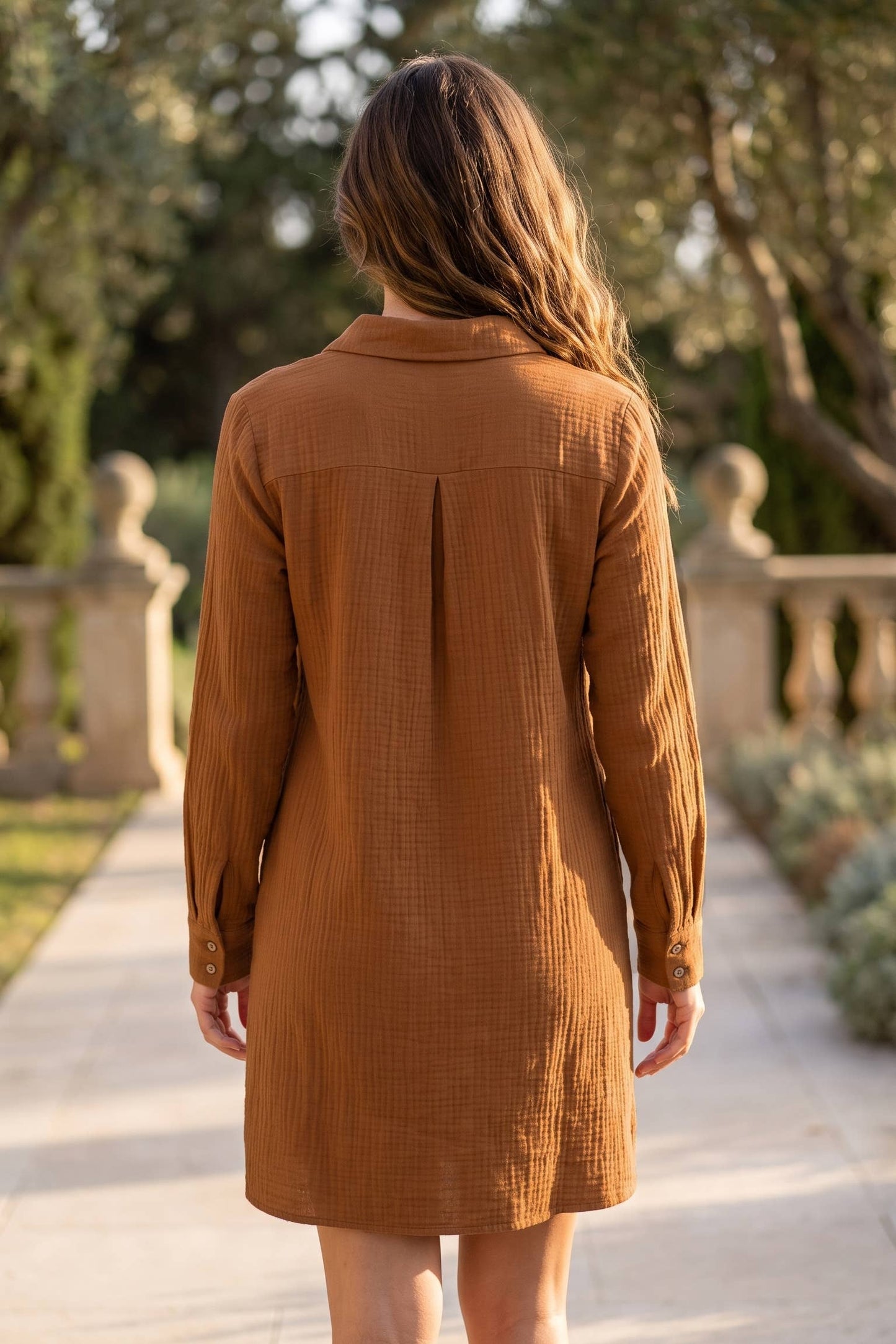 100% Cotton A-Line Button Down Lightweight Dress